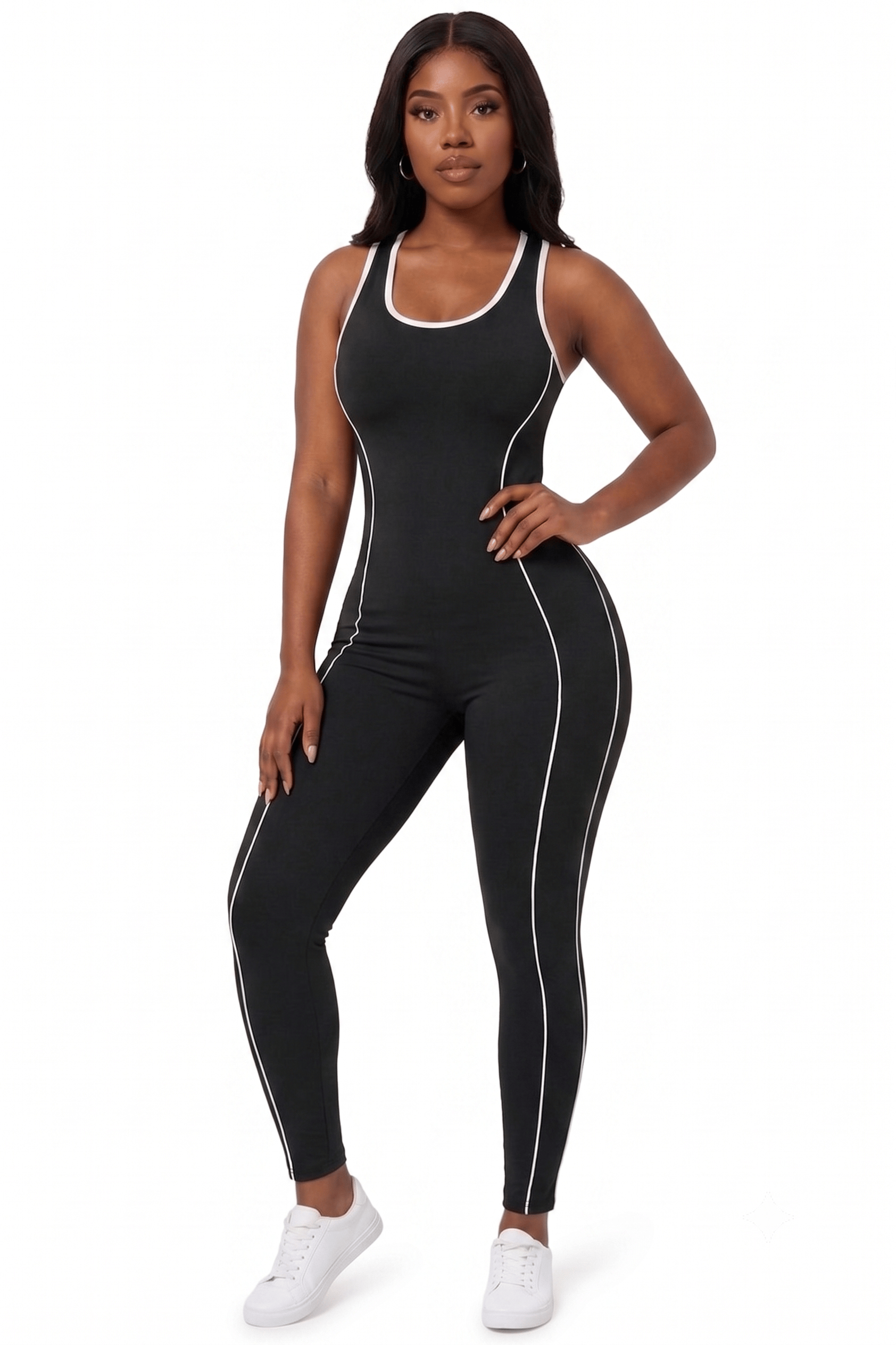 Activewear Set Women Bodysuit Jumpsuit Romper Full Length Long Halter Open Back Active Wear workout