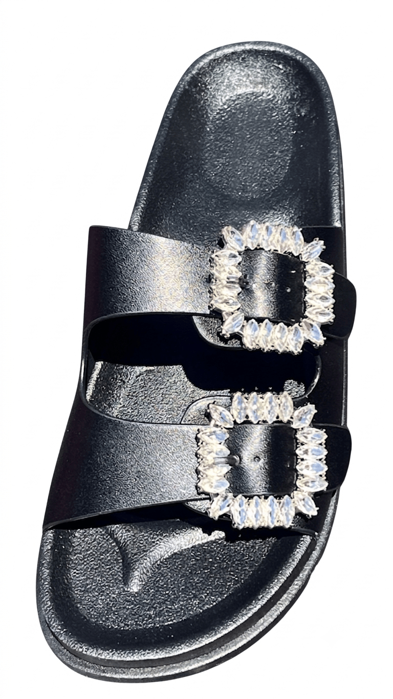 7 Women Rhinestone Side Buckle Sandals