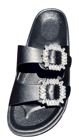 7 Women Rhinestone Side Buckle Sandals