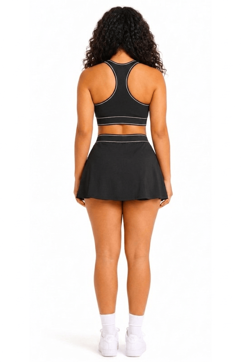 Activewear Sports bra short tennis Skirt Set