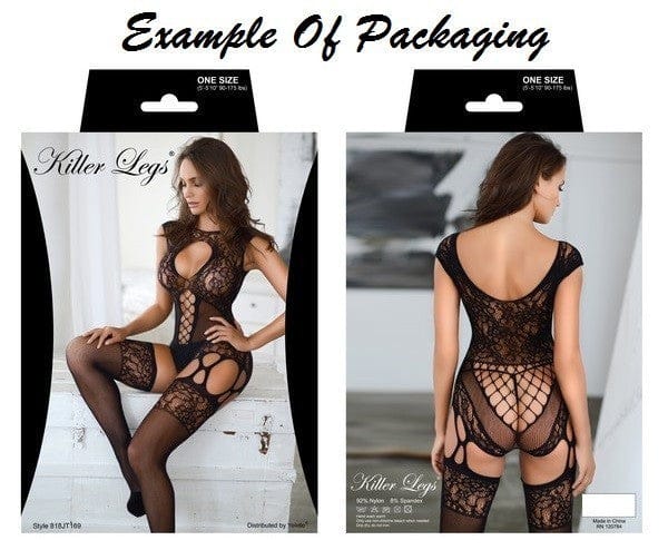 Black / QUEEN Halter Neck Ripped Fishnet Bodystocking