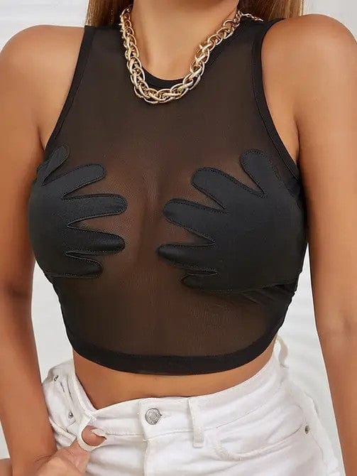Black / S Mesh Crop top 