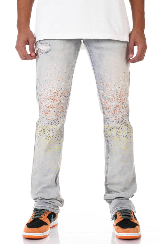 Blue / 28 Men Skinny Slim Long Denim Jeans Pants