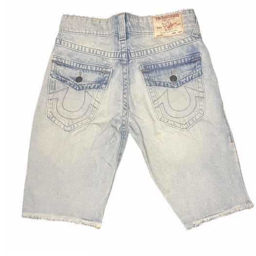 Jeans True Religion Short Distressed Light Blue Jeans