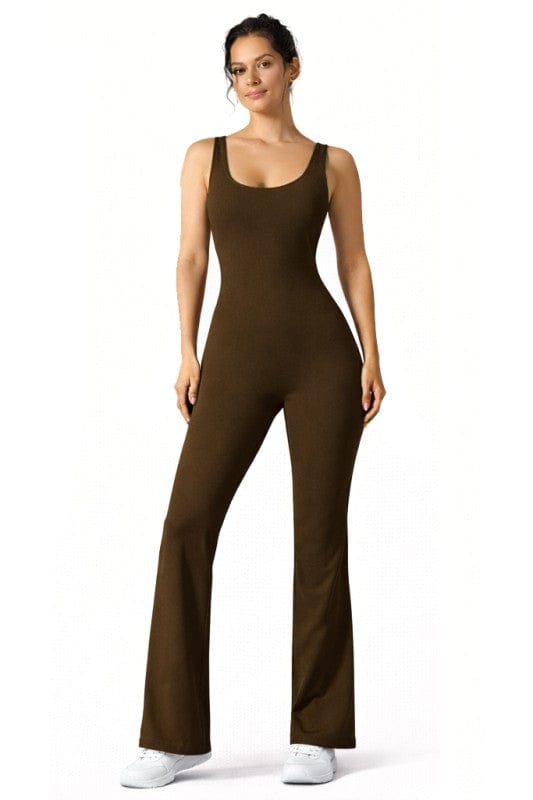 Open Back Scrunch Butt Flare Bottom Jumpsuit
With Pockets