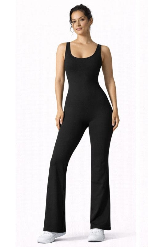 Open Back Scrunch Butt Flare Bottom Jumpsuit
With Pockets