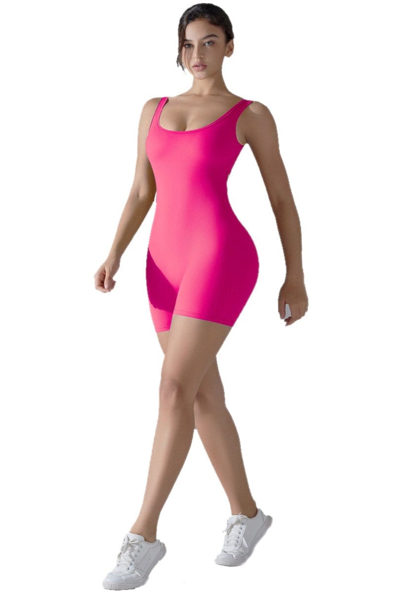 outfit Pink / Small Women Activewear Shorts Gym Yoga Pilates Premium Scrunch Fashion Romper