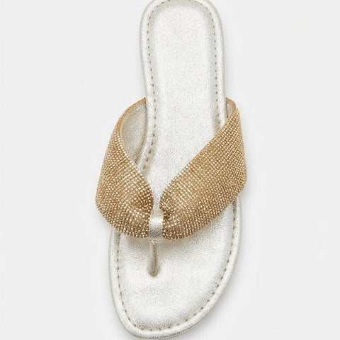 Shoes Bella Rhinestone Knotted Flat Sandals