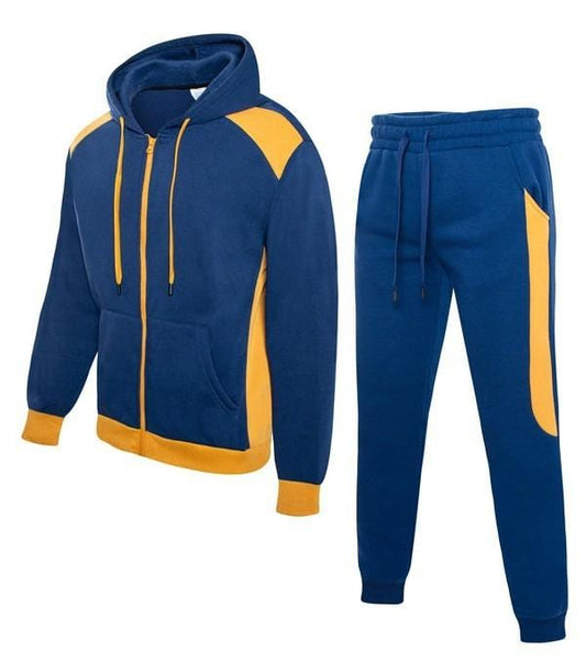 Small / Navy Men Fleece Comfort Set Active Essentials 2 Piece Set Outfit Hoodie Jogger tracksuit hoodie