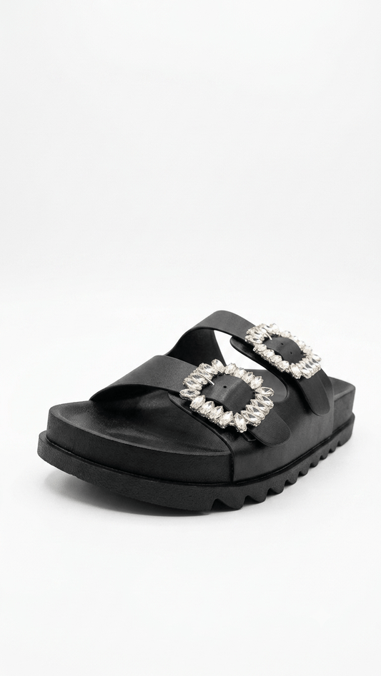 Women Rhinestone Side Buckle Sandals