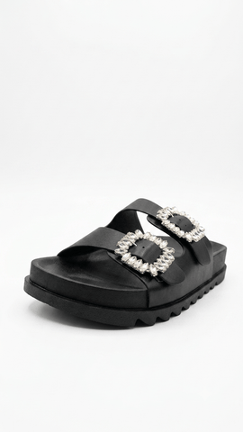 Women Rhinestone Side Buckle Sandals