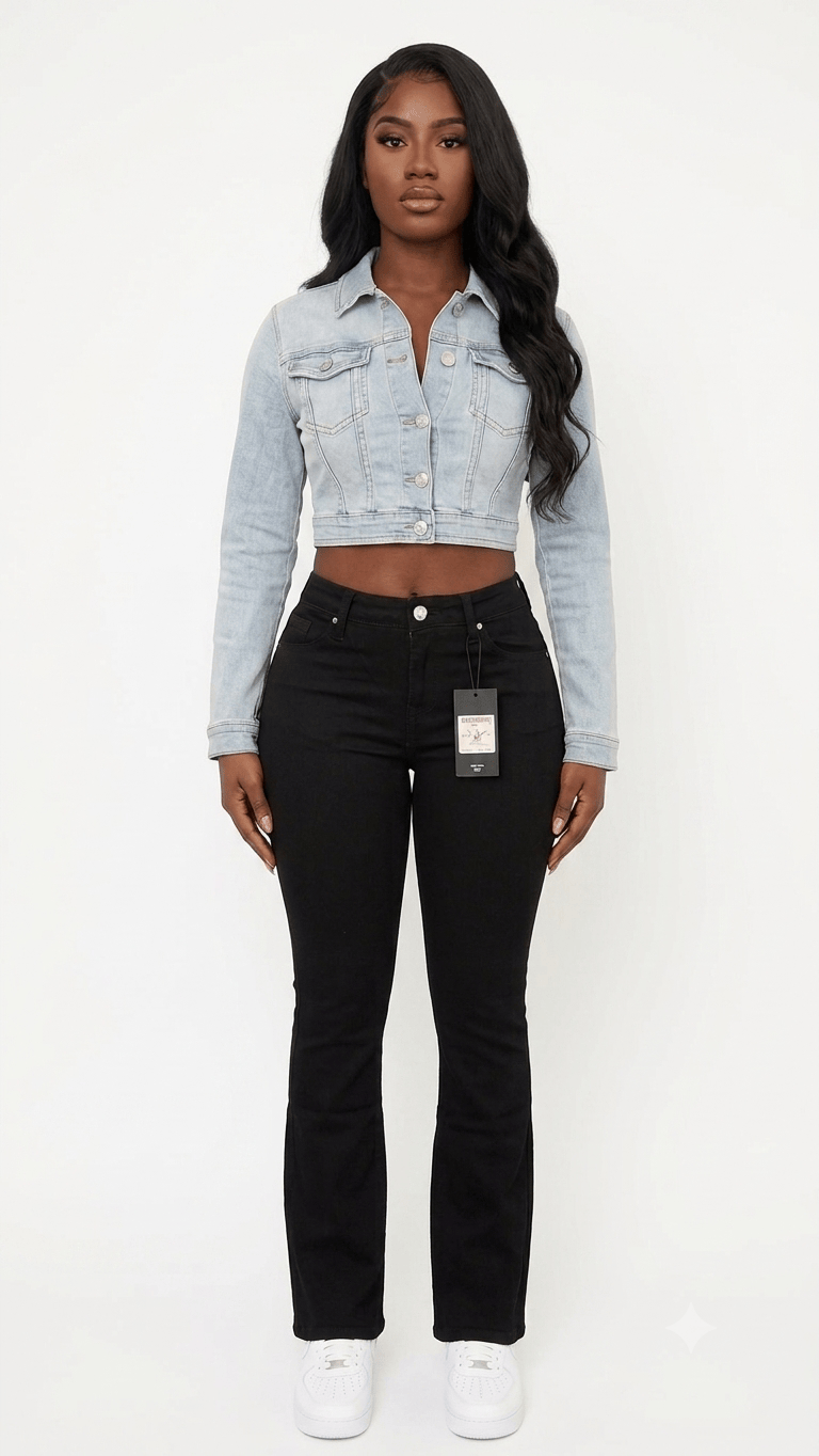 Women True Religion Black Boot Cut Flare Horse Shoe Long denim Jeans Pants